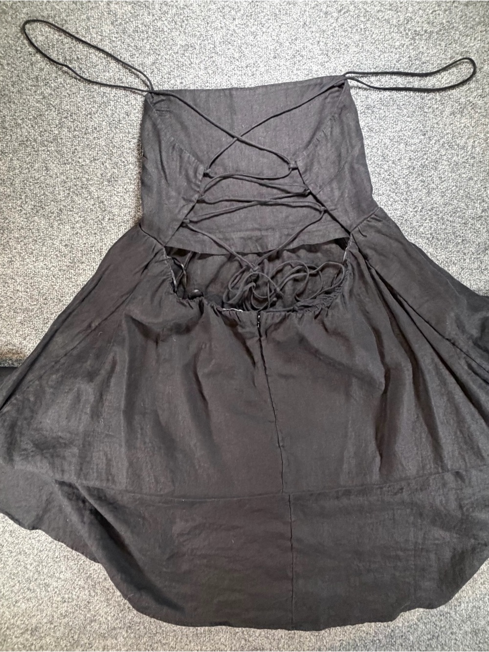 J Crew Woman’s Strappy-back Linen Midi Dress Black Size 18 spaghetti strap - Picture 3 of 7